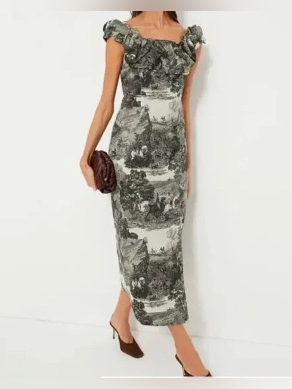 Tuckernuck Middleburg Toile Suze Equestrian Formal Midi Dress NWT XS
